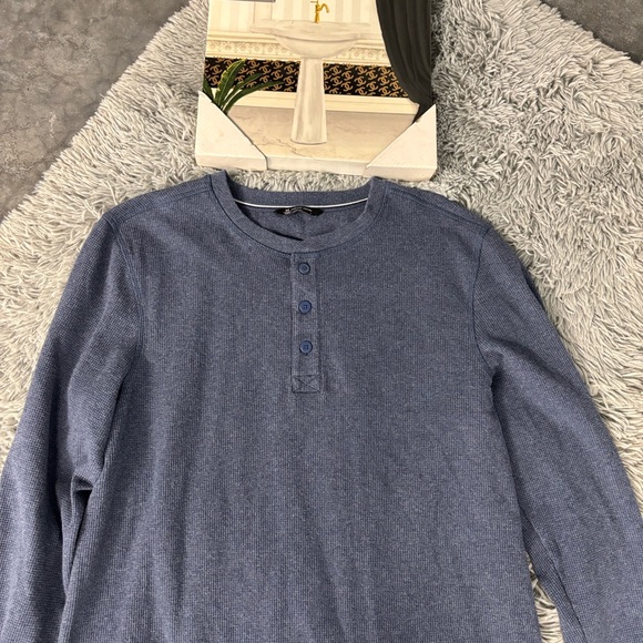 Member’s Mark Classic Blue Long Sleeve Thermal Henley for Men Large L - Picture 7 of 15